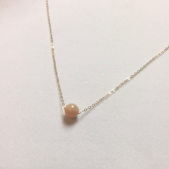 Jewelry - 14k Gold Filled Necklace W/ Single Morganite Bead